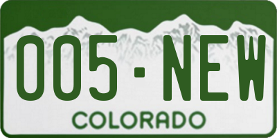 CO license plate 005NEW