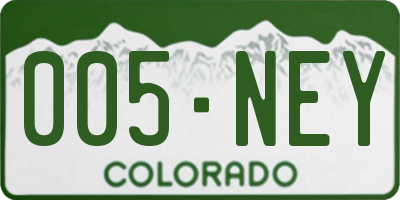 CO license plate 005NEY