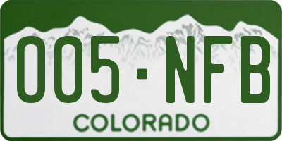CO license plate 005NFB
