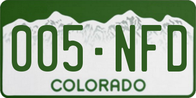 CO license plate 005NFD