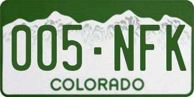 CO license plate 005NFK