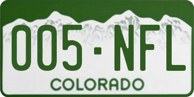 CO license plate 005NFL