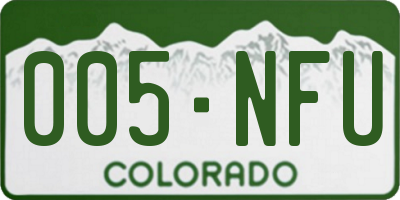 CO license plate 005NFU