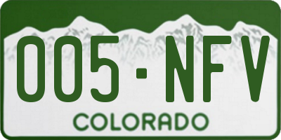 CO license plate 005NFV