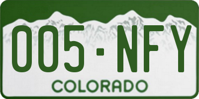 CO license plate 005NFY