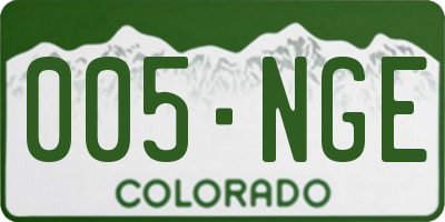 CO license plate 005NGE