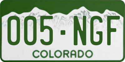 CO license plate 005NGF