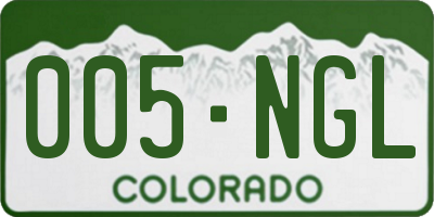 CO license plate 005NGL