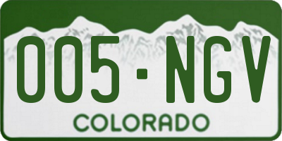 CO license plate 005NGV