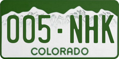 CO license plate 005NHK
