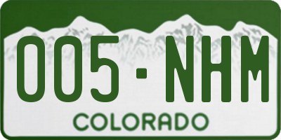 CO license plate 005NHM