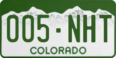CO license plate 005NHT