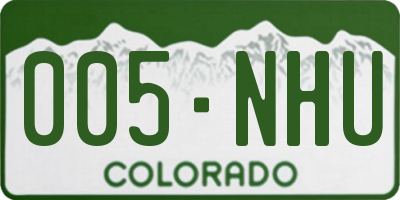 CO license plate 005NHU