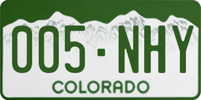 CO license plate 005NHY
