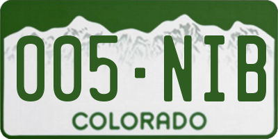 CO license plate 005NIB