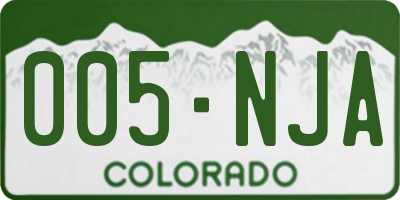 CO license plate 005NJA