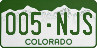 CO license plate 005NJS