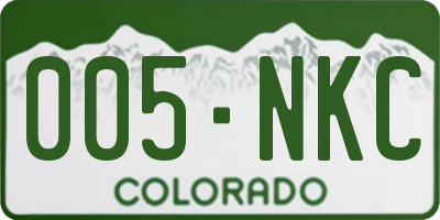 CO license plate 005NKC