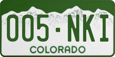 CO license plate 005NKI