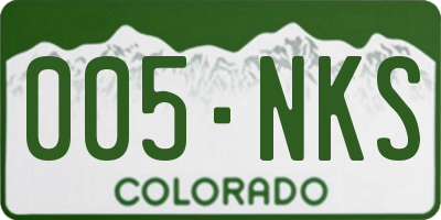 CO license plate 005NKS