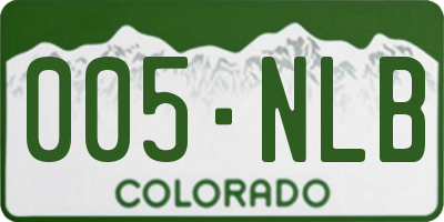 CO license plate 005NLB