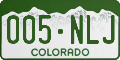 CO license plate 005NLJ