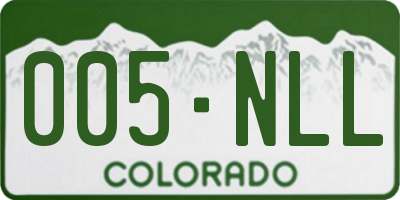 CO license plate 005NLL