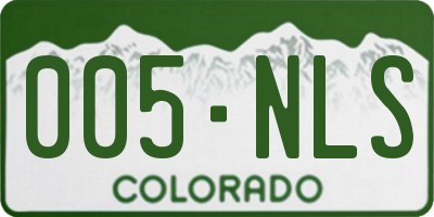 CO license plate 005NLS