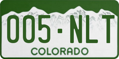 CO license plate 005NLT