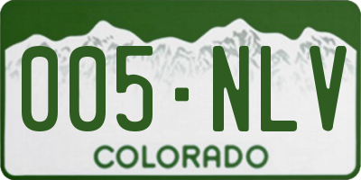 CO license plate 005NLV