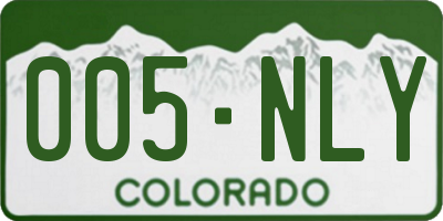 CO license plate 005NLY