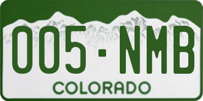 CO license plate 005NMB
