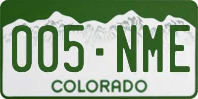 CO license plate 005NME