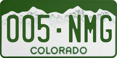 CO license plate 005NMG
