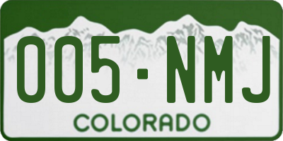 CO license plate 005NMJ