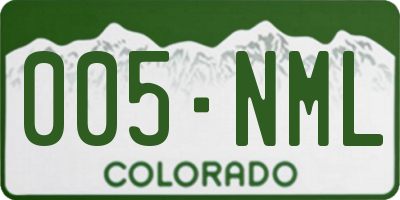 CO license plate 005NML
