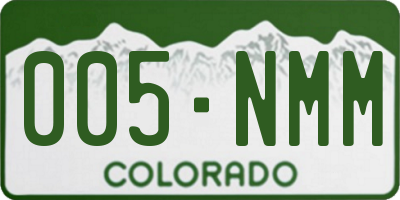 CO license plate 005NMM