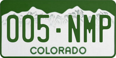 CO license plate 005NMP