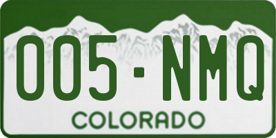 CO license plate 005NMQ