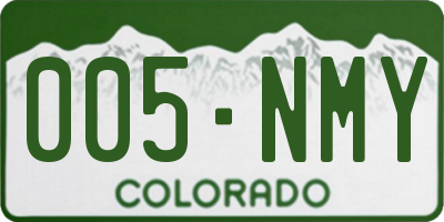 CO license plate 005NMY