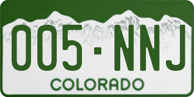 CO license plate 005NNJ