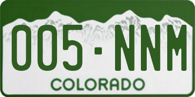 CO license plate 005NNM
