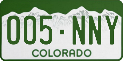 CO license plate 005NNY