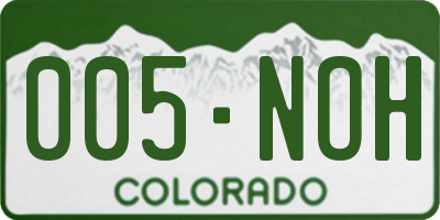 CO license plate 005NOH