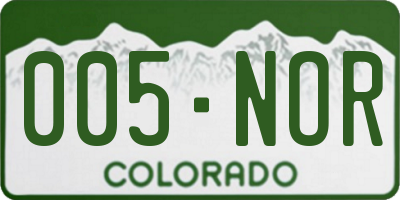 CO license plate 005NOR
