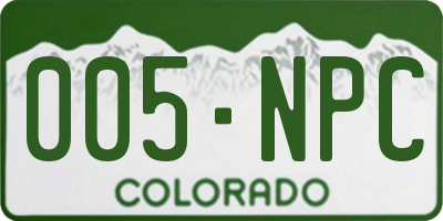 CO license plate 005NPC