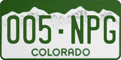 CO license plate 005NPG