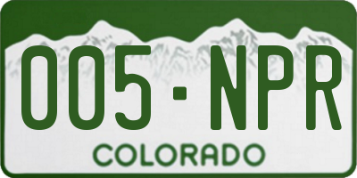 CO license plate 005NPR