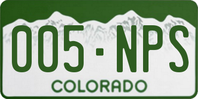 CO license plate 005NPS