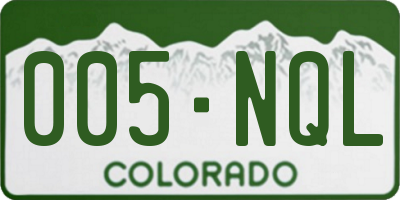 CO license plate 005NQL